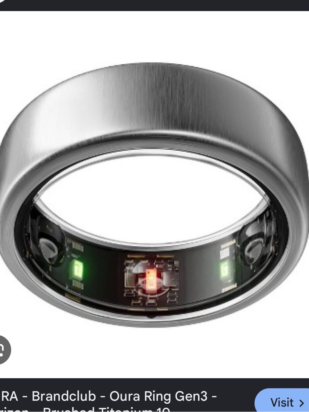 Oura Ring Gen3 Horizon Brushed Titanium - Silver Finish, size 8